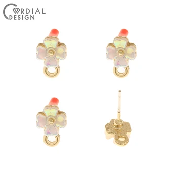 

Cordial Design 100Pcs 6*9MM Jewelry Accessories/Earrings Stud/DIY Making/Resin Effect/Flower Shape/Hand Made/Earring Findings