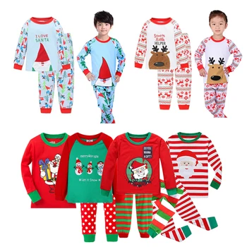 

Kids Christmas Pyjamas Set Autumn Winter For Girls Boys Cute Baby Sleepwear Outfits Girls Two-piece Pajamas Set