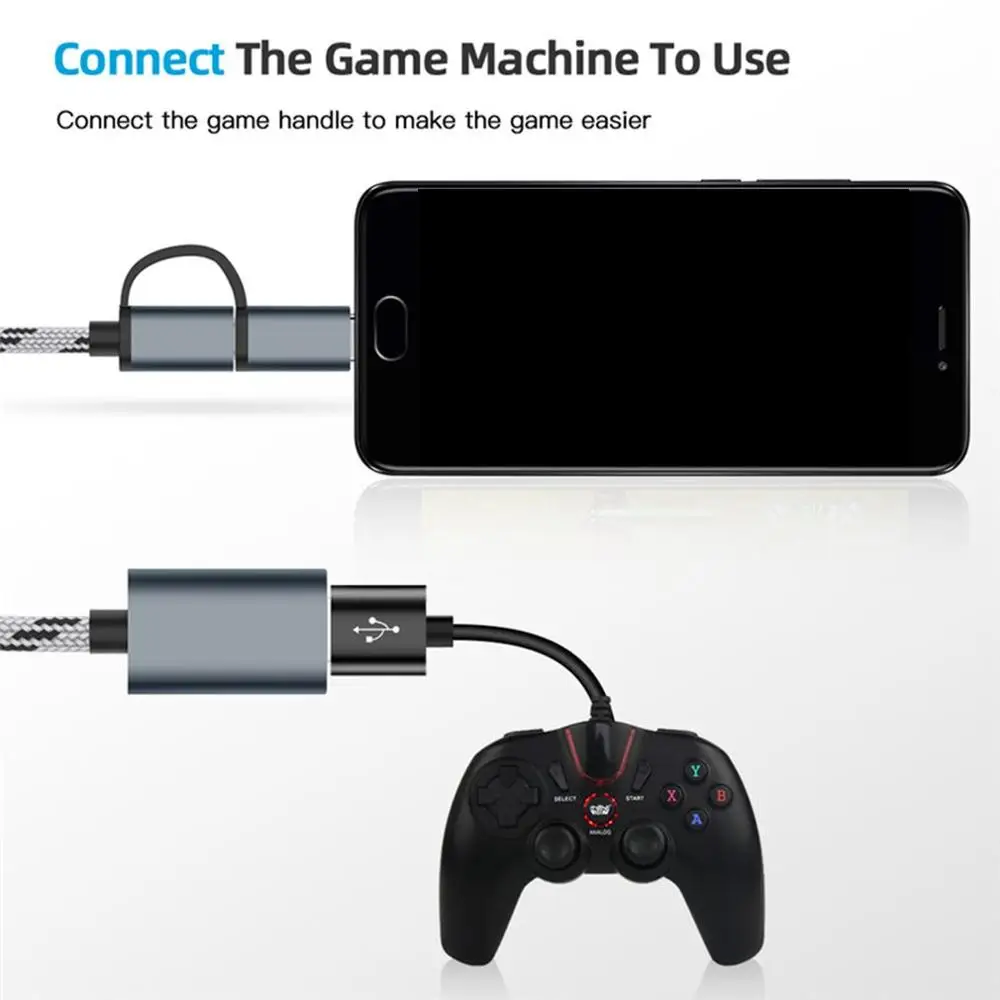 2 в 1 type-C мужской+ Micro USB Мужской к USB 3,0 Женский интерфейсный кабель OTG адаптер быстрая передача дата кабель для Android samsung