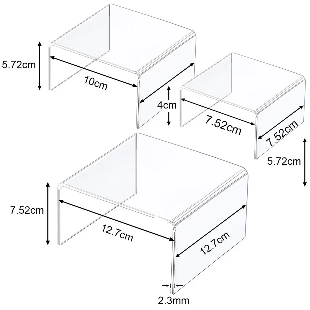 6 шт. прозрачный акриловый дисплей стояки ювелирные изделия подъемник для дисплея полка витрина приспособление кухня дальномер магазин ювелирных изделий дисплей стойки