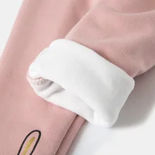 Леггинсы для девочек Новинка года, детские леггинсы в Корейском стиле со средней талией, утепленные бархатные леггинсы с рисунком для детей