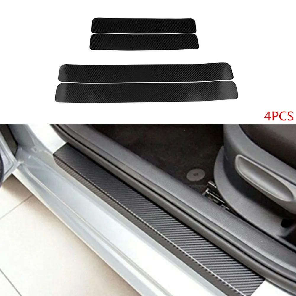 Автомобильная наклейка из углеродного волокна резиновая фотозащита для порога