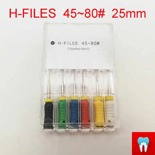 1pack(45-80 25mm) 11 пакетов 6#-80#25 мм зубные ПроТейпер файлы H стоматолога Эндодонтические Инструменты Стоматологические материалы ручное использование нержавеющая сталь H файлы - Цвет: 1pack(45-80 25mm)
