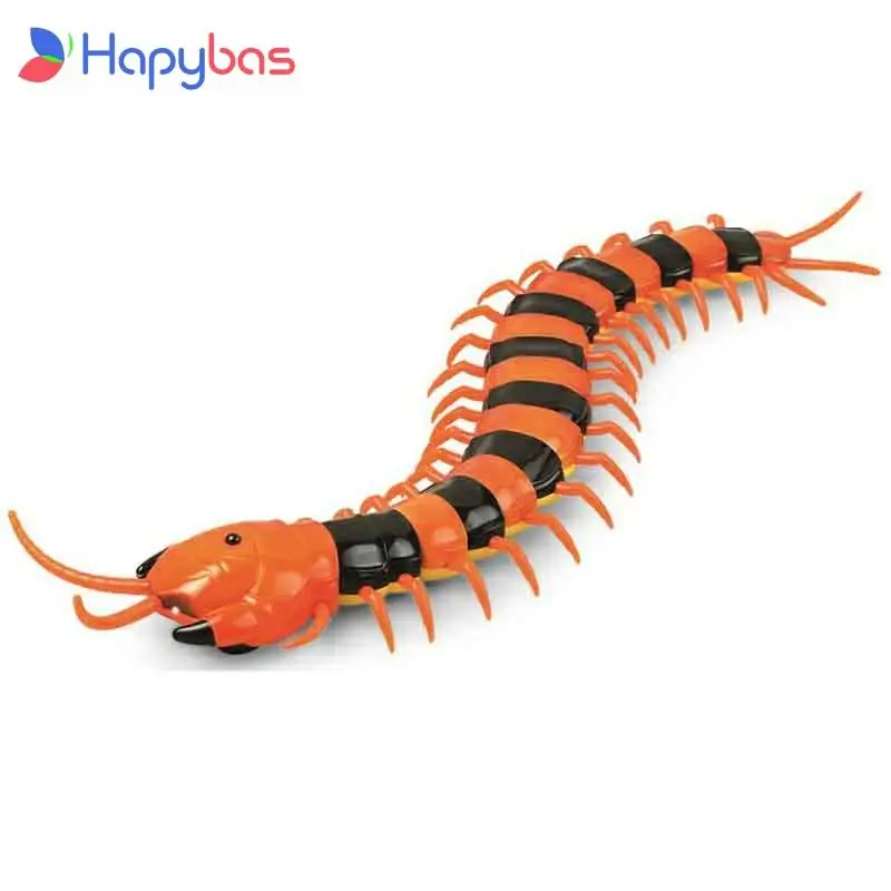 Ciempiés de simulación con Control remoto por infrarrojos para niños, juguete para regalo, naranja y negro