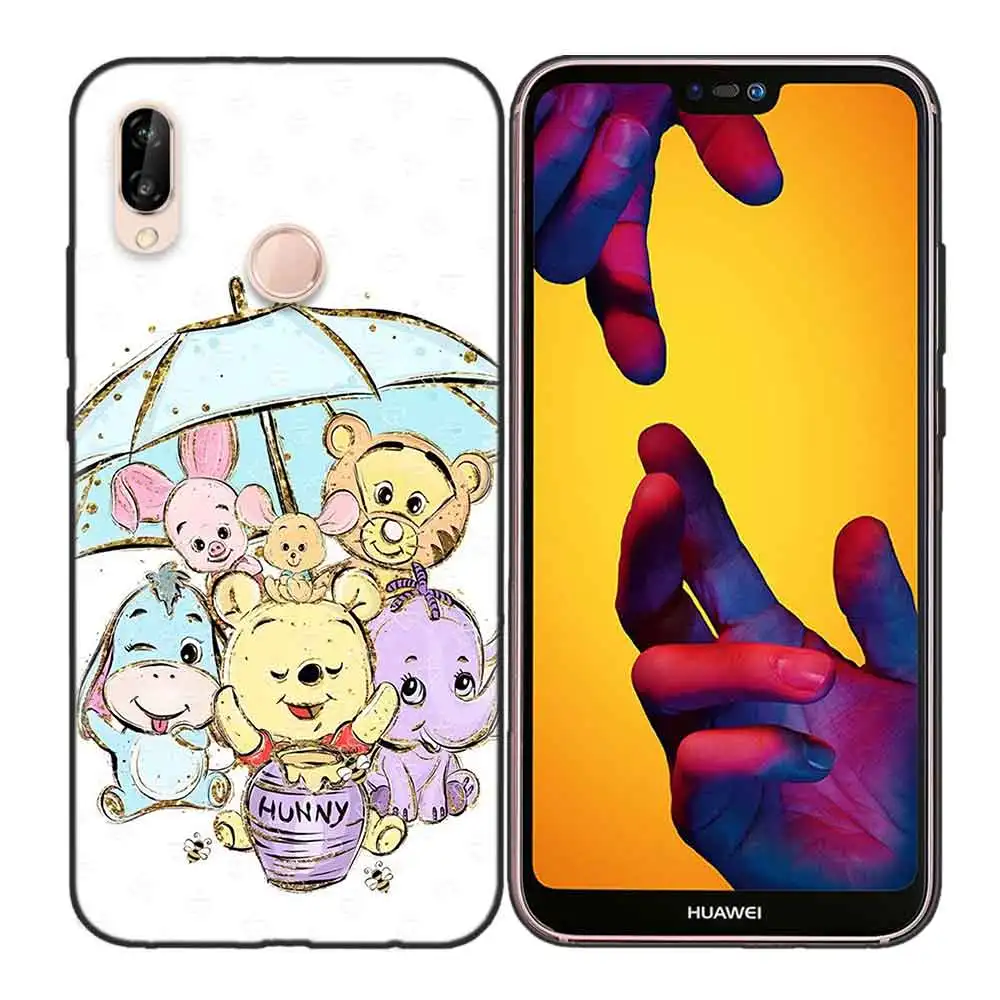 Коричневый Черная мягкая силиконовая сумка чехол для Huawei P9 P10 P20 P30 mate 10 20 Lite Pro P Smart Z Plus Nova Shell Prime Baby Eeyor - Цвет: Коричневый