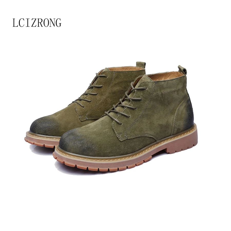 

British Style Men Boots Plus Velvet Warm Boots 2019 Autumn and Winter New Style Tooling Boots Casual Men's Martin Boots