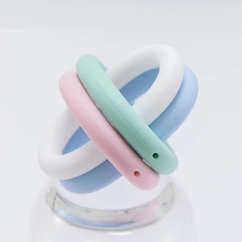 

1pc Baby Silicone Teething Rings Baby Teether Bpa Free Round Silicone Ring Accessories For DIY Baby Necklace Bracelet Making