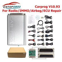 Лучшая цена Carprog V10.93 полный 21 адаптер автомобильный Prog 10,93 ECU чип тюнинг 10,05 ECU программист IMMO инструмент для установки подушки безопасности Keygen