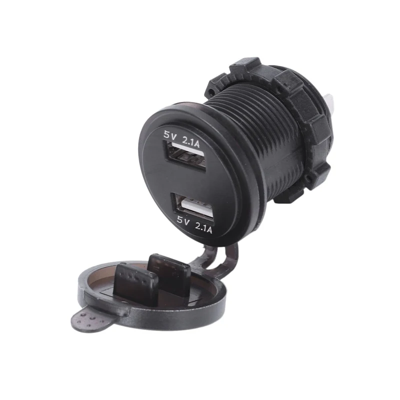 

12V / 24V Fast Charging 4.2A Car Cigarette Lighter Socket Double Usb Charger Led Voltmeter
