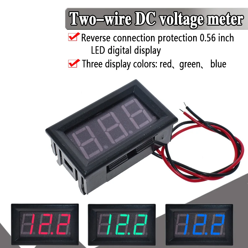 0.56 Mini LED Digital Voltmeter Detector DC 4.5-30V 12V 24V Voltage Capacity Monitor Volt Panel Test