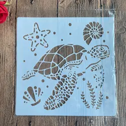 20 *20 cm DIY Sea turtle mandala mold for painting stencils stamped photo album embossed paper card on wood, fabric, wall