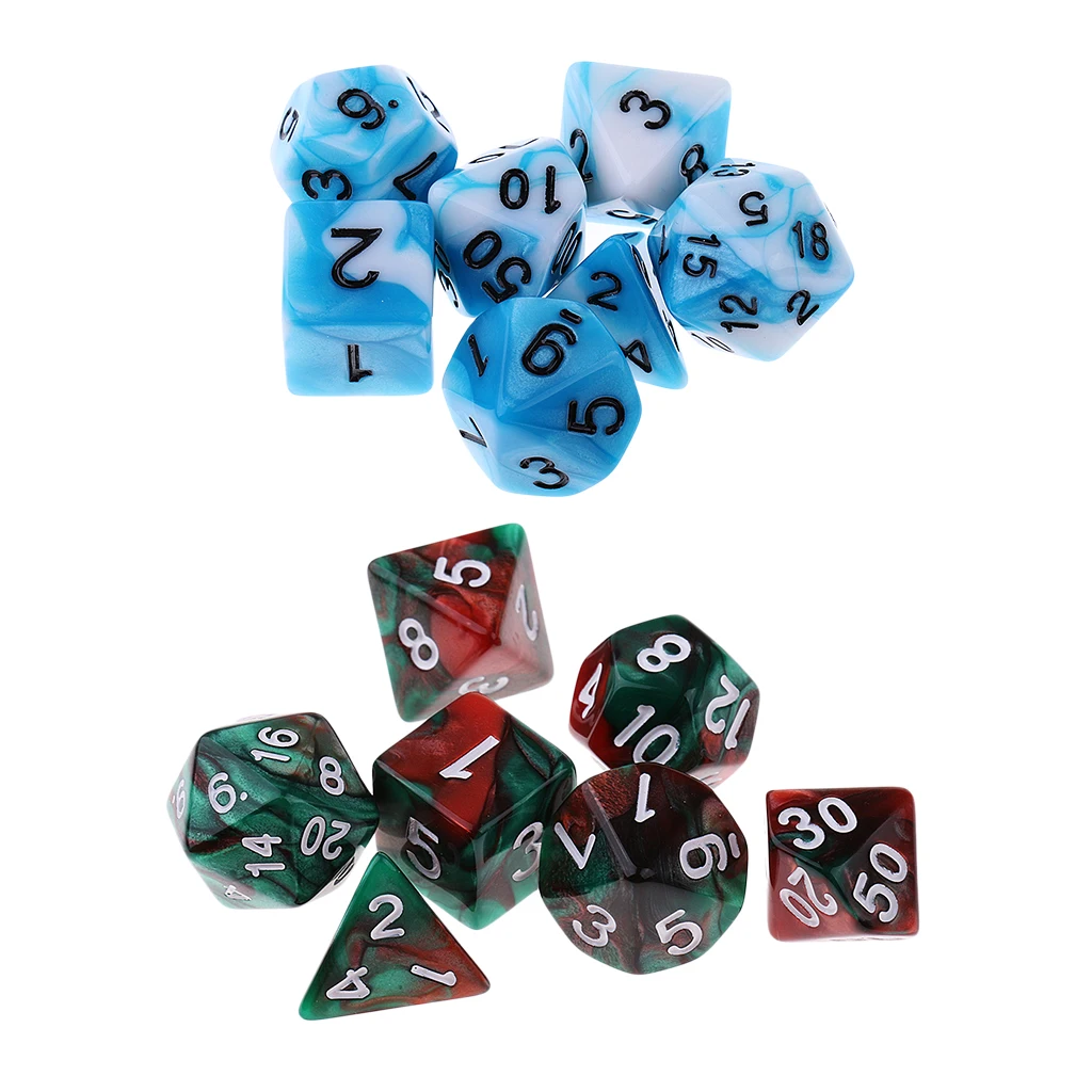 14Pcs Polyhedral Dices for Dungeons &Dragons Role Playing Table Games Parts