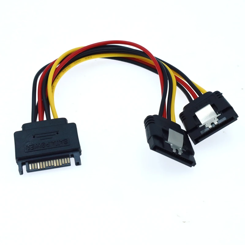 0.2m SATA 15pin Straight Elbow Male to SATA SSD IDE 4Pin Female Power Adapter Cable Description Image.This Product Can Be Found With The Tag Names Computer Cables Connecting, Computer Peripherals, PC Hardware Cables Adapters