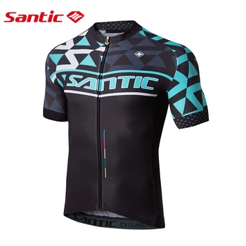 

Santic Men Cycling Short Jersey Pro Fit SANTIC N-FEEL Antislip Sleeve Cuff Road Bike MTB Short Sleeve Cycling Clothings C02119