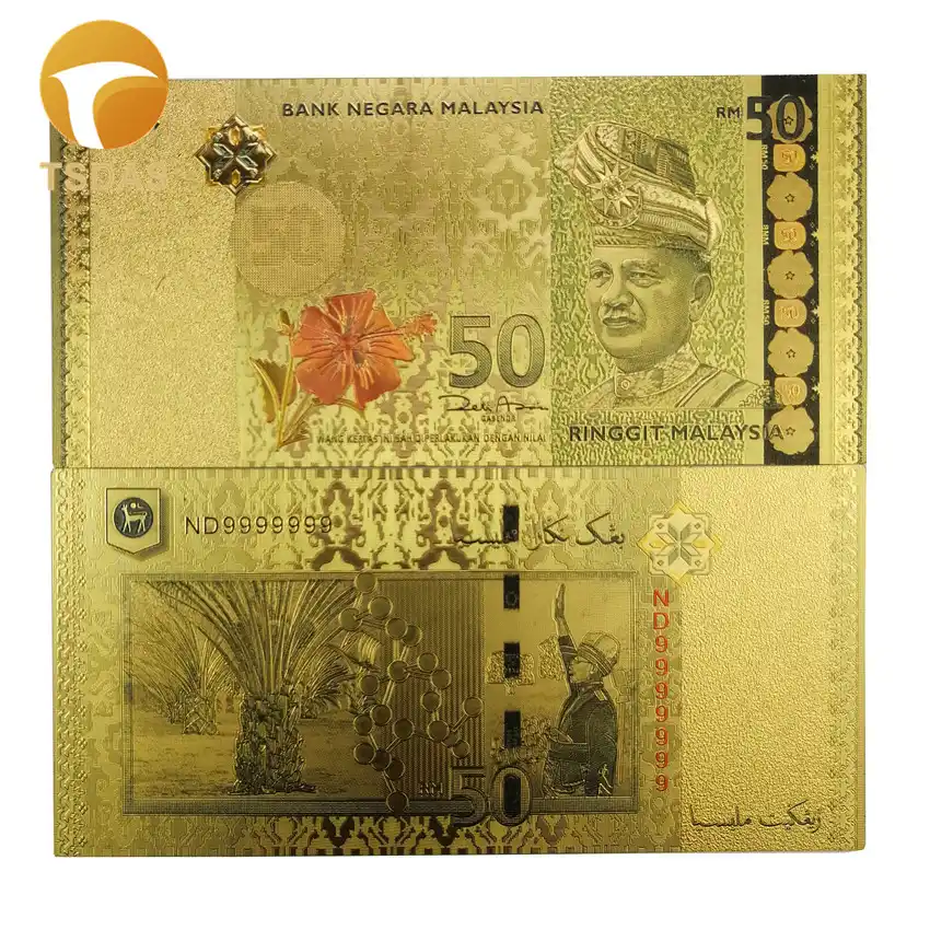 100 Buah Banyak Malaysia 50 Ringgit Emas Uang Kertas Warna Warni Uang Kertas Untuk Souvenir Golden Bank Notes Uang Kertas Emas Aliexpress