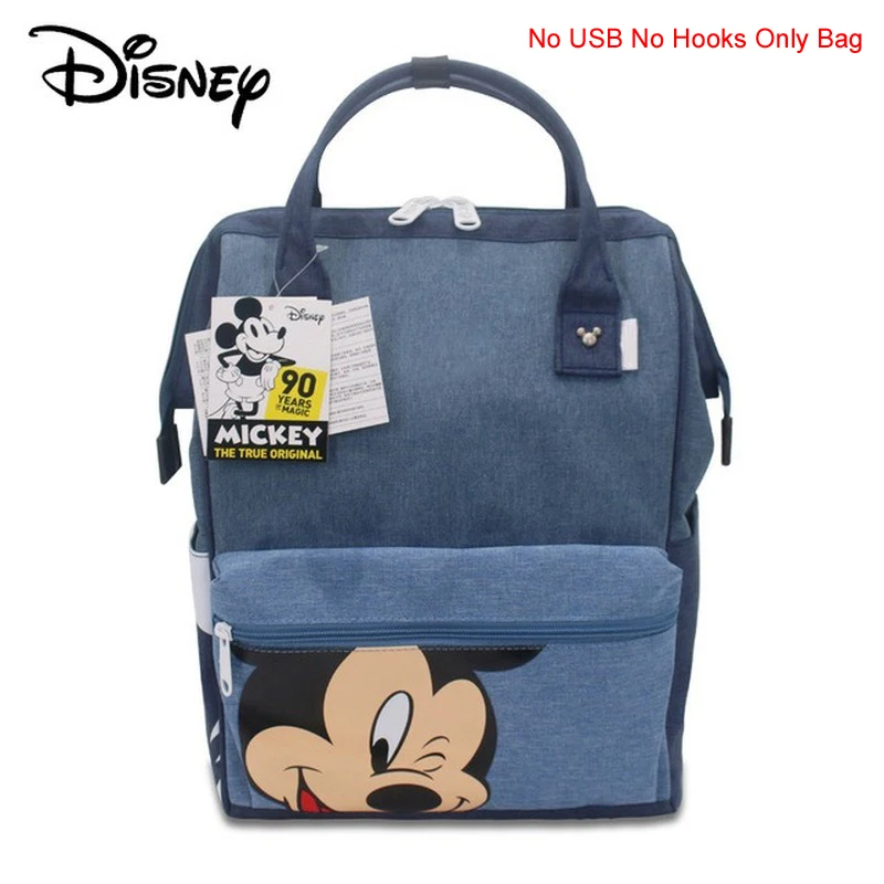 blue Сумки для подгузников от disney для мамы, usb-сумка для бутылочек, Термосумка для подгузников для беременных, рюкзак для мам с Микки и Минни, сумка для ухода за ребенком - Цвет: blue