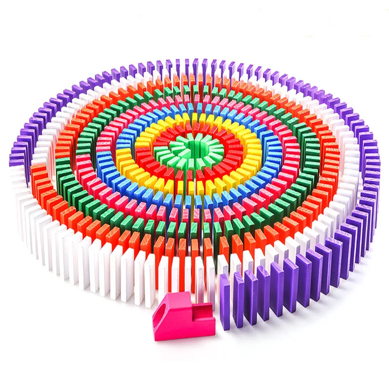 

Domino Building Block Dominoes Colorful 100 Pieces Children Match Toy Children Early Education Toy Parent-Child Activity Toys