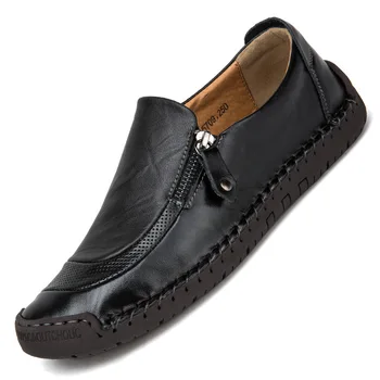

Chaussure Homme Men's Shoes Genuine Leather Casual Size Special 48 Loafers Cow Leather Pig Split Rubber Solid Slip-on Summer Men