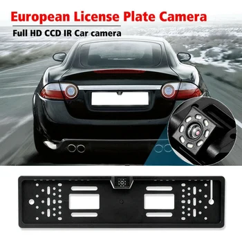 

Rear View Camera European License Plate Frame CCD HD Car Rear View Camera Backup Reverse Camera with 8-LED Night Vision