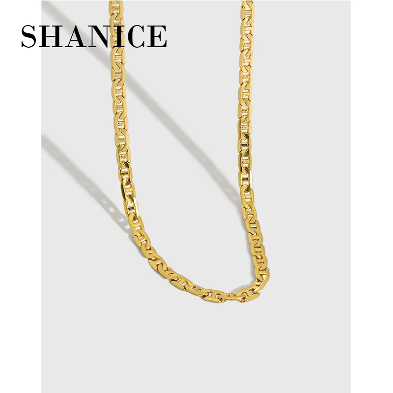 SHANICE 100% S925 Sterling Silver Chain On The Neck Punk