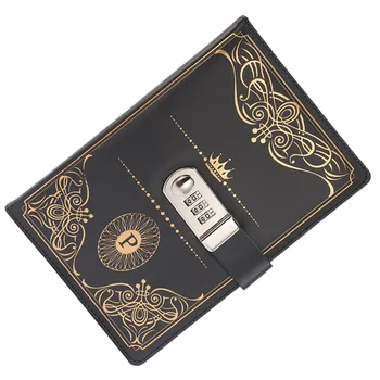 

1PC Vintage Style PU Cover Diary Notebook Journal Notepad with Code Lock (Blue)