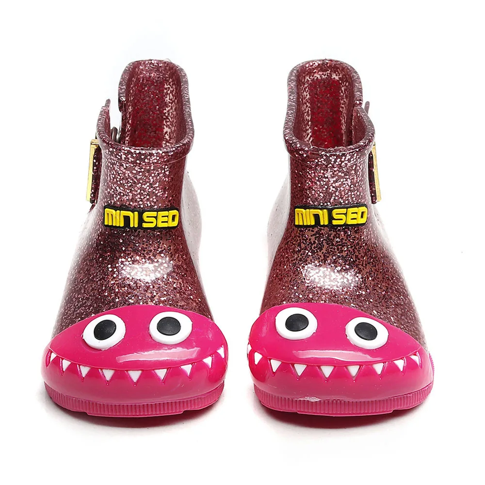 Водонепроницаемая обувь для маленьких девочек; резиновые сапоги для маленьких мальчиков и девочек в стиле пэчворк; детские резиновые