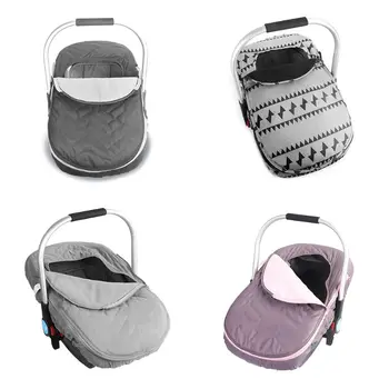 

Newborn Baby Basket Car Seat Cover Infant Weather Resistant Blanket-Style Canopy