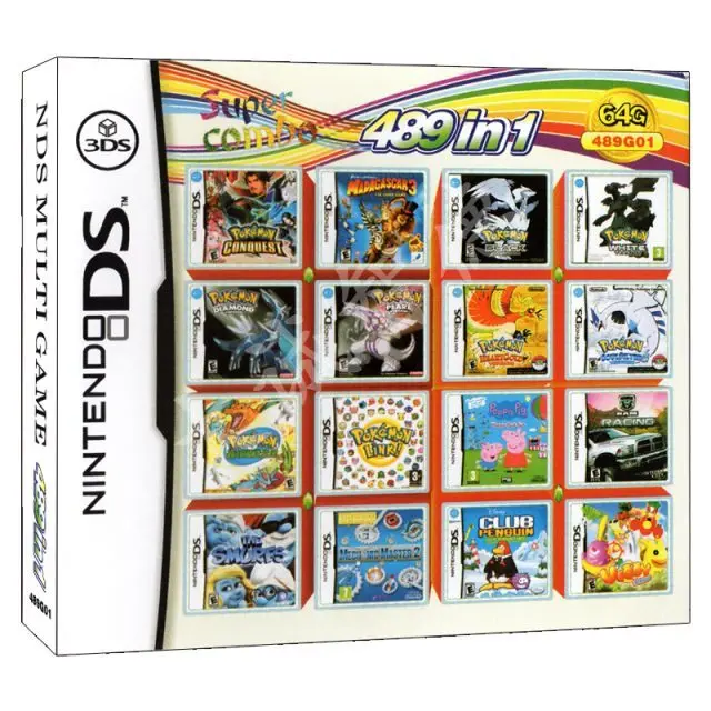489 In 1 Video Game Card Game Compilation For DS/3DS/2DS Console