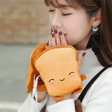 1 пара милых тостов стиль USB питание зима Hingerless грелки для рук Подогрев перчатки рукавицы на день рождения Рождество подарок