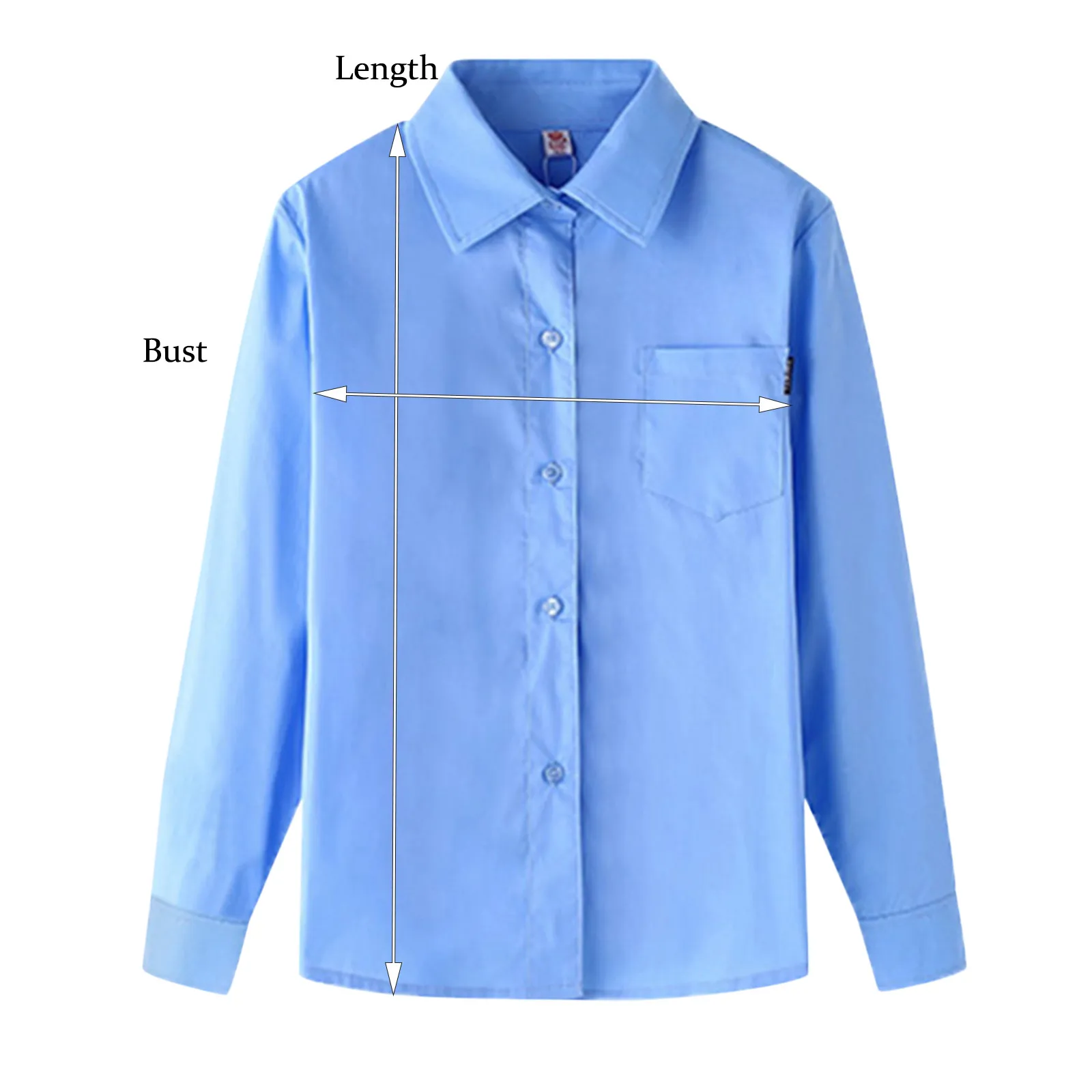 Boys School Blouse Shirt Long Sleeve White Shirt Sky Blue Formal Blouse Top For Student Ages 4-15 Years Tops Children Clothes boys long sleeve shirts
