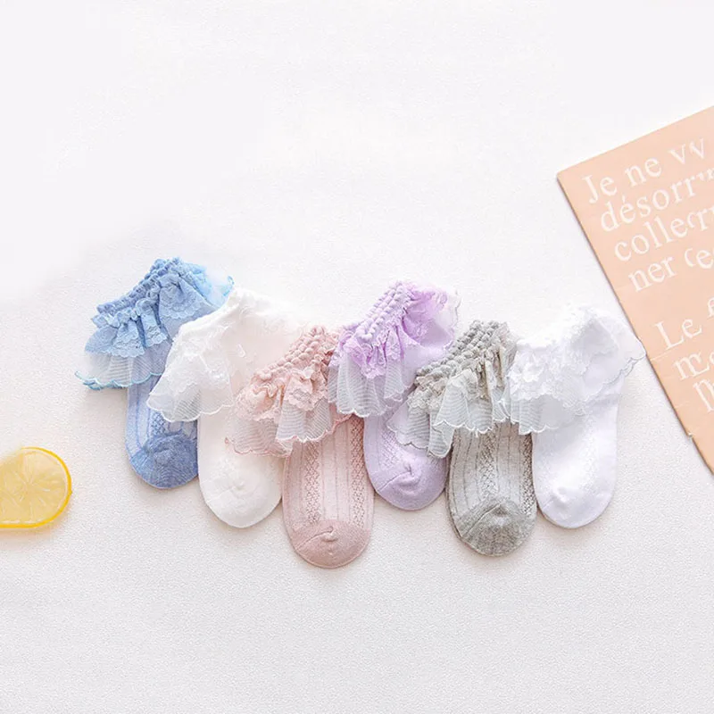 Baby Shoes Soft Sole Shoes Baby Socks Spring Summer Newborn Floor Crib Shoes Lace Floral Princess Newborn Girl Socks