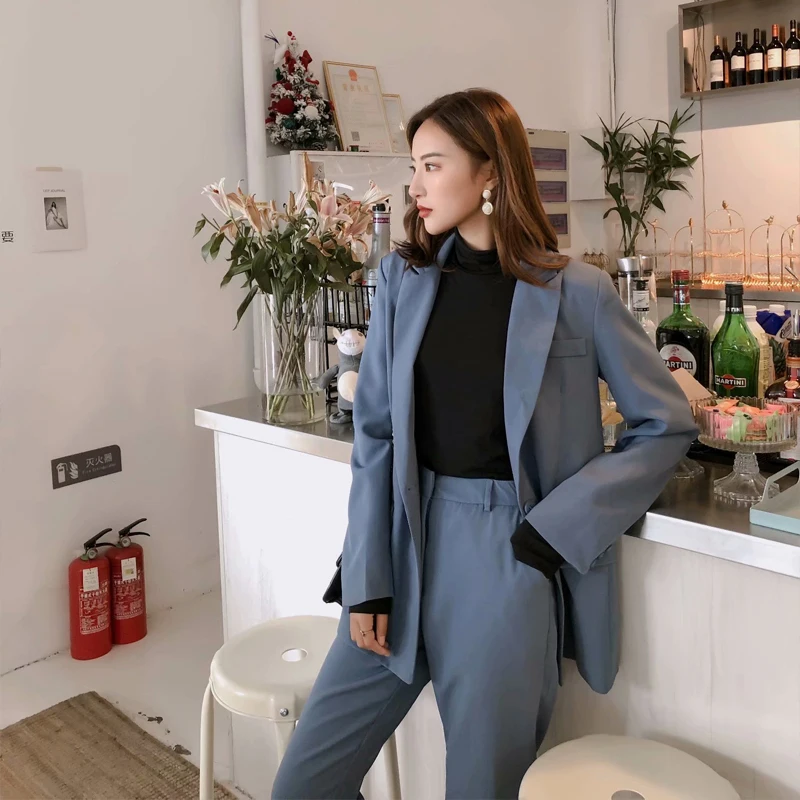 1034.9руб. 45% СКИДКА|RZIV 2019 осенний Блейзер, комплект женской Костюм 2 вещей на каждый день однотонные OL стиль куртка и штаны-in Женские комплекты from Женская одежда on AliExpress - 11.11_Double 11_Singles' Day