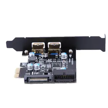 

PCI-E to USB 3.0 2 Port PCI Express Expansion Card Super Speed 19-Pin Power Connector For PC Laptop Desktops Hot-swappable