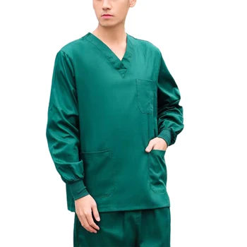 

Women's Men's Medical Uniforms Nursing Scrubs Clothing Set Unisex Cotton Uniforms Short Sleeve Blouse Medical Pants with Pockets