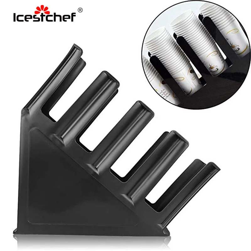 

ICESTCHEF Disposable Plastic Paper Divides Cup Rack Paper Mug Holder Coffee Mug Shelf Cafe Shop Drinking Home Tool