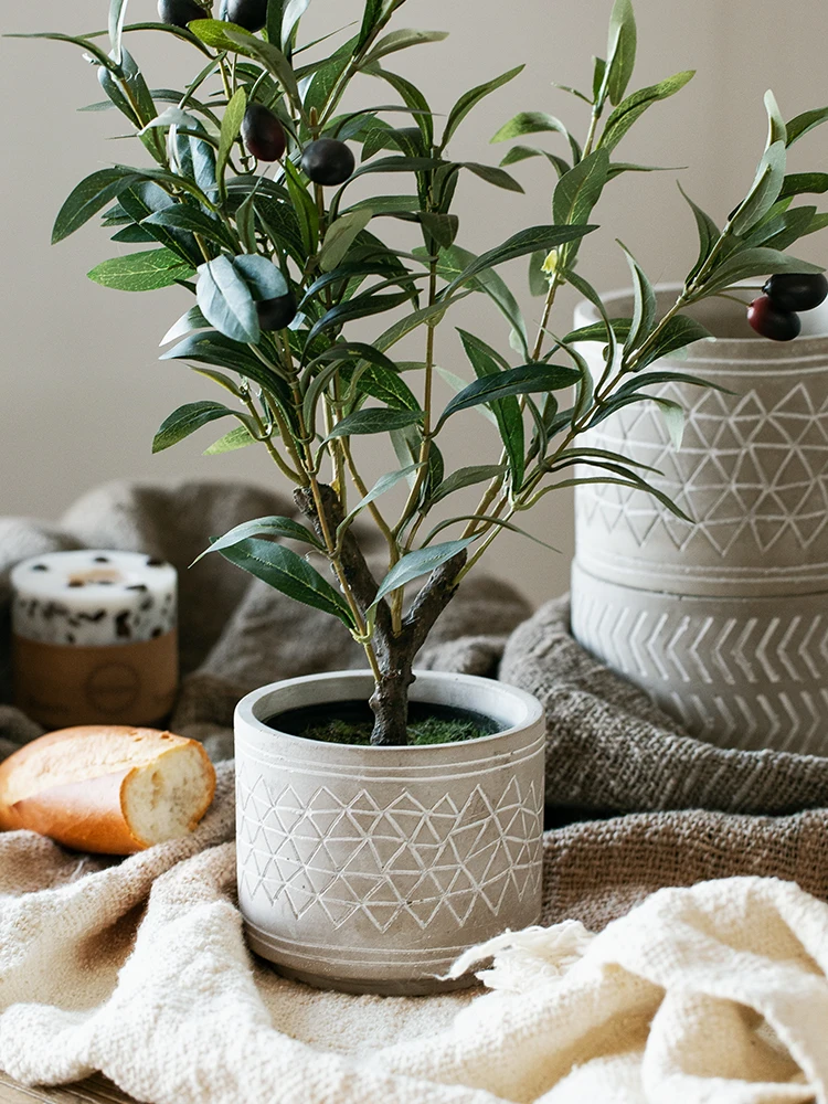 Простой цементный горшок креативные зеркальные горшки настольное украшение для