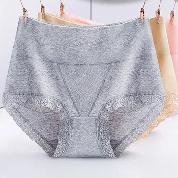 

Quality High Waist Cotton Lace Women Underwear Seamless Big Size Oversize Ladies Plus Size XL/XXL Briefs Intimates Underpants