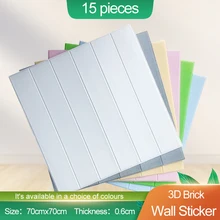 

3D Pure Colour Wood Grain Wall Sticker Self-adhesive Waterproof Panel Sticker for Living Room Bedroom Kitchen Wall Decor 15pcs