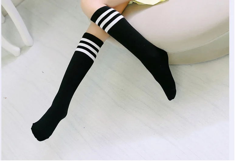 

Football White Tube Pure Cotton Children's Socks Hip Hop Tube Socks Red Road Landau Knee Socks Women's Modern Dance Socks