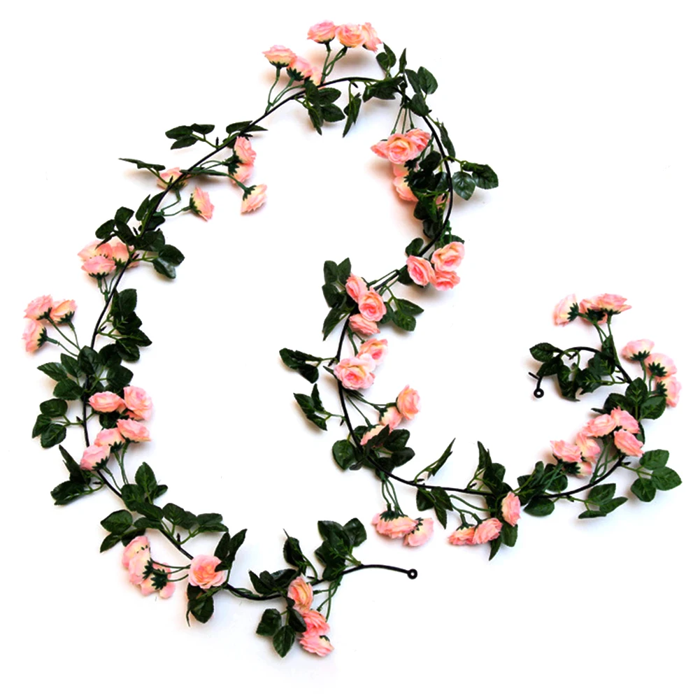 

69 Heads Mini Rose Artificial Flowers for Wedding Party Decor Fake Flower Bouquet Simulation Rose Vine Rattan Garland Wall Decor