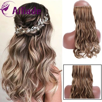 

AILIADE 20 Colors bride Bridesmaid Long Straight Synthetic Hair Extensions No Clips Ombre Curly Water Wave Hairpiece
