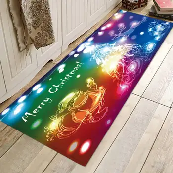 

Christmas Non Slip Rubber Backing Absorbent Bath Mats and Rugs Flannel Bathroom Floor Mat Fabric Rug Home Kitchen Floor Mat
