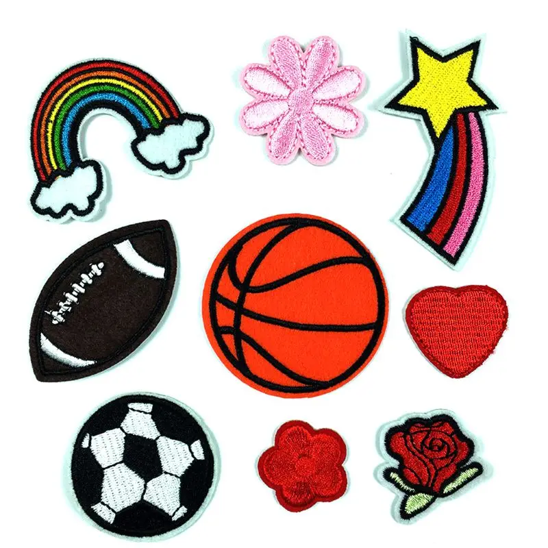 55pcs Embroidered Iron On Patches Sewing Appliques for Clothes Jacket Hat Roses Q6PE