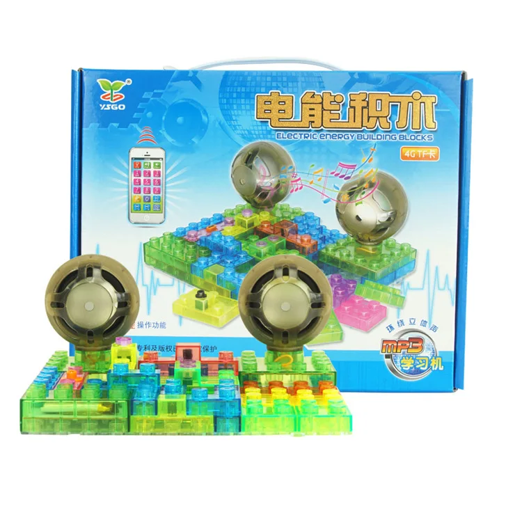 

Ysgo Power Building Blocks Children'S Educational Electronic Creative Physics Teaching Toys MP3 Learning Machine Remote Control