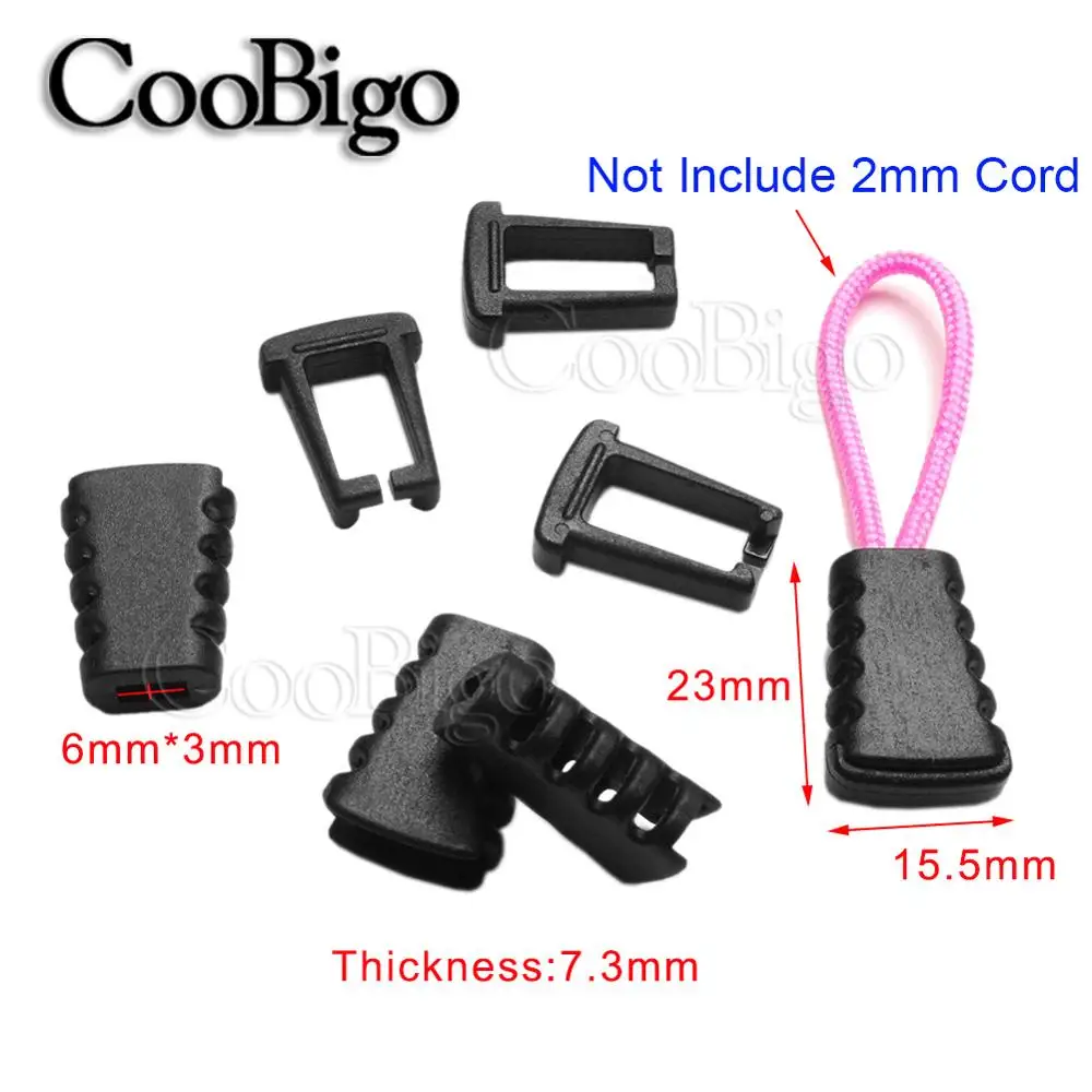 Hole 6mm x 3mm 12 шт. Мульти Стиль Молния тяга шнур концы шнура Фиксатор Зажим Пряжка для уличный Паракорд рюкзак одежда сумка веревка аксессуары - Цвет: Hole 6mm x 3mm