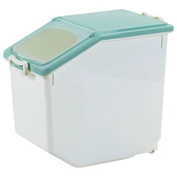 

15KG/33Lb Rice Storage Container Airtight Food Container with Sealed Cereal Grain Organizer with Wheels for Kitchen(About 80 Cup