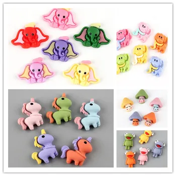 

Kawaii Resin elephan unicorns, mushroom Decoration Crafts Flatback Cabochon Scrapbooking Fit Hair Clips Embellishments Beads Diy