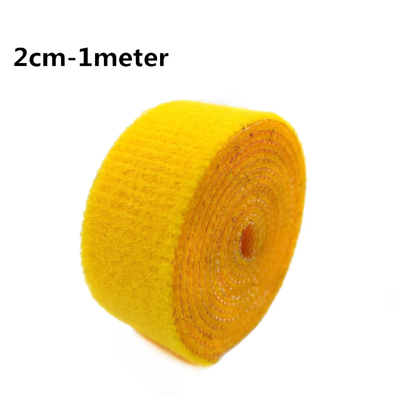 1 метр крюк и петля Двусторонняя лента самоклеящаяся застежка разноцветной Клейкой Ленты Кабельные стяжки с петлей - Цвет: Yellow 2cm wide