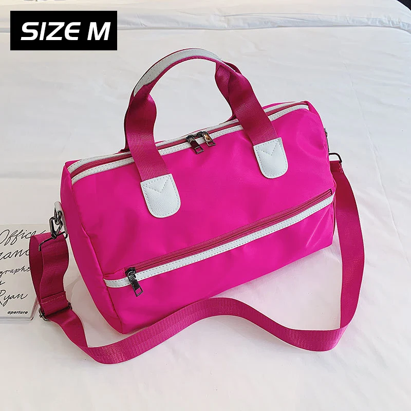 Дорожная сумка для женщин, спортивная сумка, сумка для багажа, сумка на плечо, высокое качество, водонепроницаемая, большие, для путешествий на открытом воздухе, сумки с обувью, карман Xa9wB - Цвет: Rose M