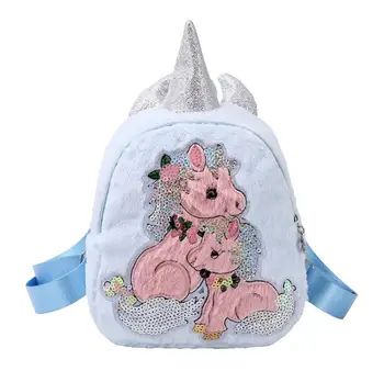 

Cute Kids Unicorn Backpack Shoulder Bag Soft Plush Backbag Women Travel Bags Student School Book Bag